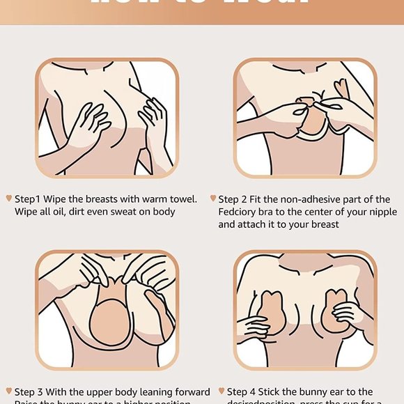 New Adhesive Bra Sticky Bra 2 Pair Push Up -M - Picture 6 of 8